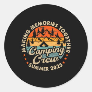 Sticker Rond Équipe de cousins rétro 2025 Camping Cousins Été 2