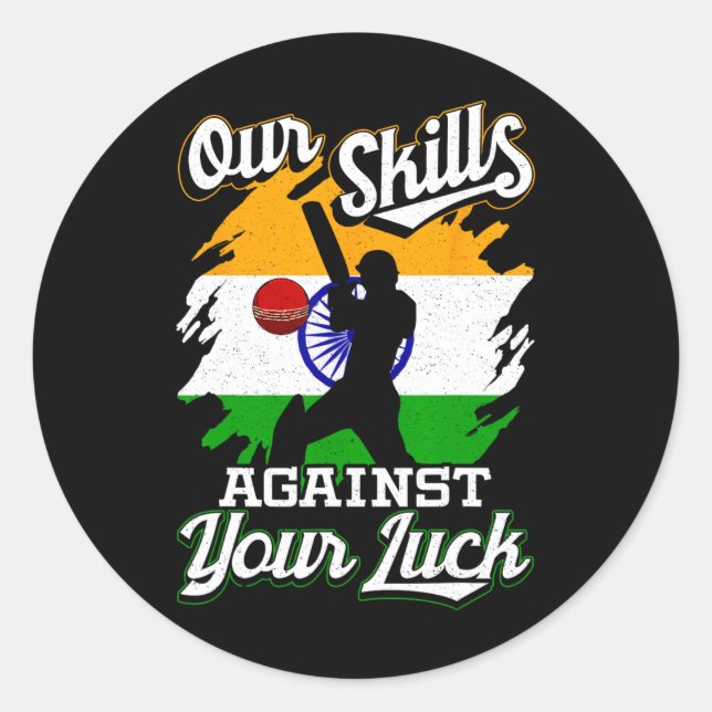 Sticker Rond Équipe de cricket d'Inde hommes Maillot de match d (Devant)