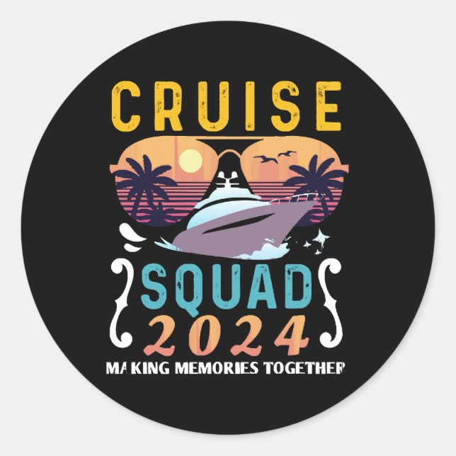 Sticker Rond Équipe de croisière 2024 Groupe de jumelage de vac (Devant)