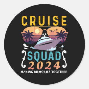 Sticker Rond Équipe de croisière 2024 Groupe de vacances famili