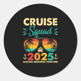 Sticker Rond Équipe de croisière 2025 Été Vacances Tenue assort