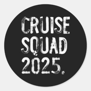 Sticker Rond Équipe de croisière 2025 Famille drôle assortie