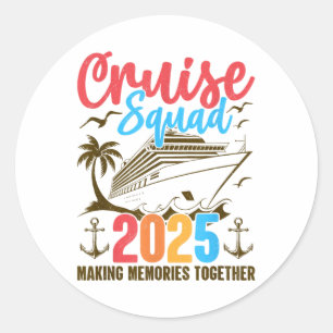 Sticker Rond Équipe de croisière 2025 Groupe de famille de vaca