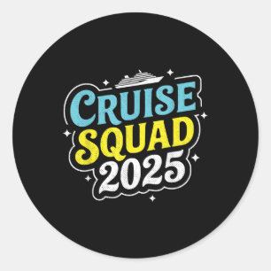 Sticker Rond Équipe de croisière 2025 Groupe de famille jumelée