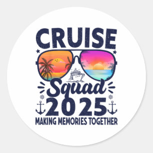 Sticker Rond Équipe de croisière 2025 Groupe de voyage en vacan