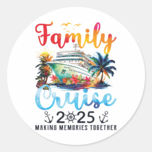 Sticker Rond Équipe de croisière 2025 Groupe familial correspon