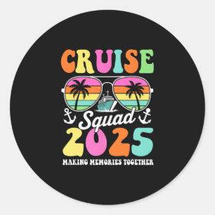 Sticker Rond Équipe de croisière 2025 Groupe familial correspon