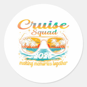 Sticker Rond Équipe de croisière 2025 Groupe familial correspon