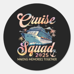 Sticker Rond Équipe de croisière 2025 Groupe familial correspon