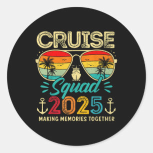 Sticker Rond Équipe de croisière 2025 Groupe familial correspon