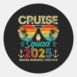 Sticker Rond Équipe de croisière 2025 Groupe familial correspon