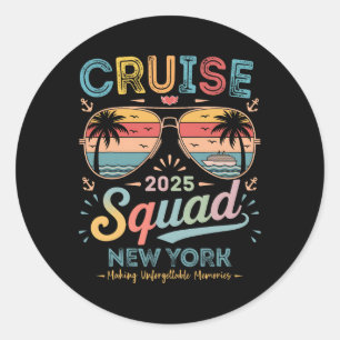 Sticker Rond Équipe de croisière 2025 Groupe familial de New Yo