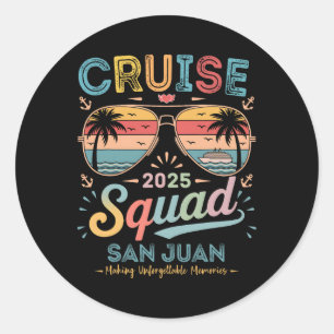 Sticker Rond Équipe de croisière 2025 San Juan Famille Groupe A