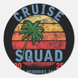 Sticker Rond Équipe de croisière 2025 Vacances d'été tenue coor