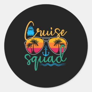 Sticker Rond Équipe de croisière 2025 Vacances en famille Plage