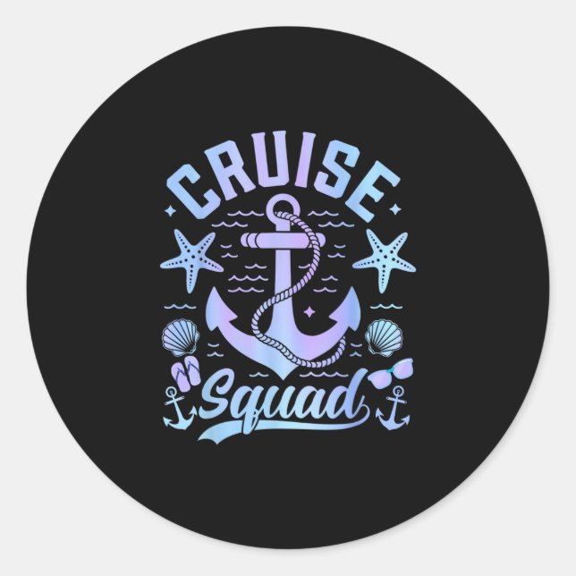 Sticker Rond Équipe de croisière 2026 Croisière Bateau de crois (Devant)