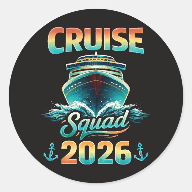 Sticker Rond Équipe de croisière 2026 – Vacances d'été (Devant)