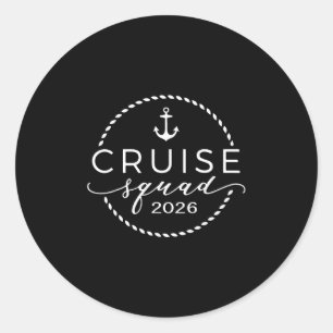 Sticker Rond Équipe de croisière 2026 Vacances d'été tenue asso