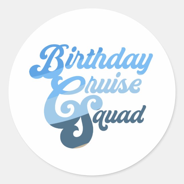 Sticker Rond Équipe de croisière d'anniversaire (Devant)