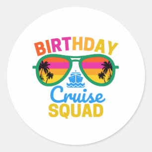 Sticker Rond Équipe de croisière d'anniversaire