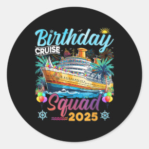 Sticker Rond Équipe de croisière d'anniversaire 2025 Fête d'ann
