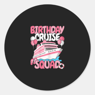 Sticker Rond Équipe de croisière d'anniversaire Femmes Filles m