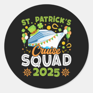 Sticker Rond Équipe de croisière de la Saint-Patrick 2025 Drôle