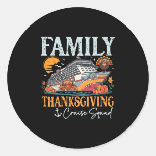 Sticker Rond Équipe de croisière de Thanksgiving en famille Din