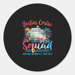 Sticker Rond Équipe de croisière des meilleures amies 2026 Vaca