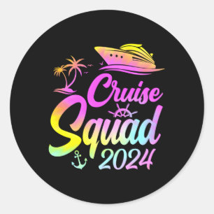 Sticker Rond Équipe de croisière Famille de vacances 2024