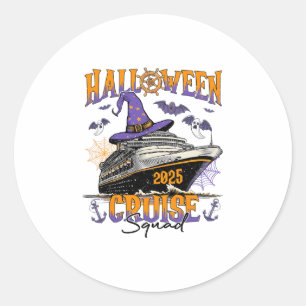 Sticker Rond Équipe de croisière Halloween 2025 Équipage de cro