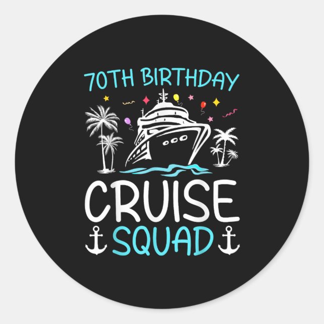 Sticker Rond Équipe de croisière pour les 70 ans 2025 Par (Devant)