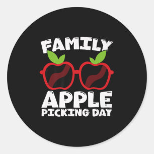 Sticker Rond Équipe de cueillette de pommes 2025 Récolte de ver
