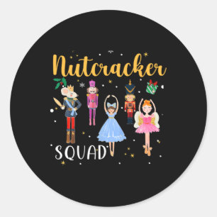 Sticker Rond Équipe de danse de Casse-Noisette de Noël Femme En