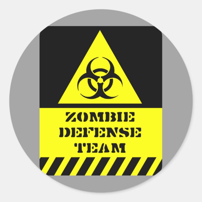 Sticker Rond Équipe de défense zombie (Devant)