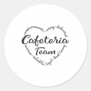 Sticker Rond Equipe de déjeuner, Cafétéria, employée de dé