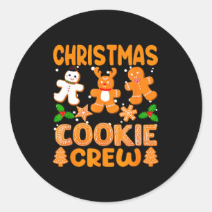 Sticker Rond Équipe de fabrication de biscuits de Noël Nouvelle