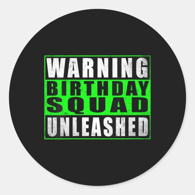Sticker Rond Équipe de fête d'anniversaire de femmes averties D (Devant)