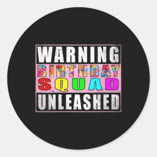 Sticker Rond Équipe de fête d'anniversaire de femmes averties D