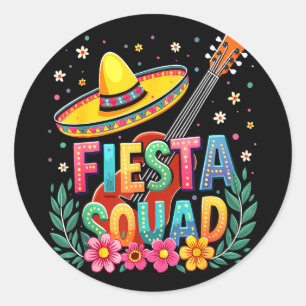 Sticker Rond Équipe de fiesta mexicaine cinq de mayo famille as
