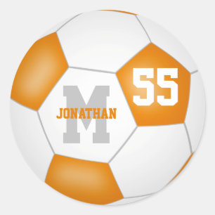 Sticker Rond équipe de football couleur blanche orange