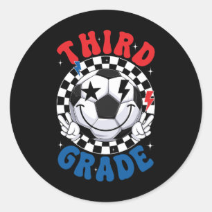 Sticker Rond Équipe de football groovy de troisième année Premi