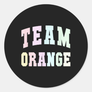 Sticker Rond Équipe De Football Orange Camp D'Été Squad Jeu De