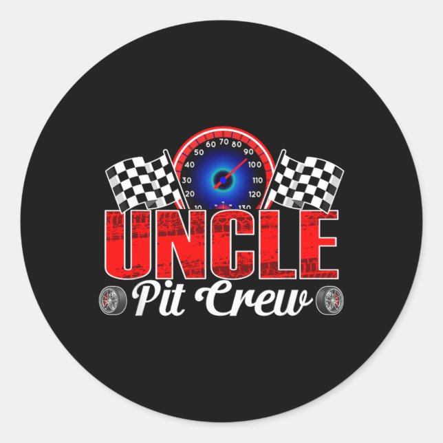 Sticker Rond Équipe de fosse de l'oncle de course de famille vo (Devant)
