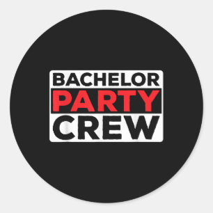 Sticker Rond Équipe de garçon de bachelor mariée mari