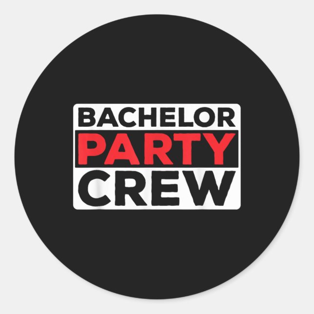 Sticker Rond Équipe de garçon de bachelor mariée mari  (Devant)