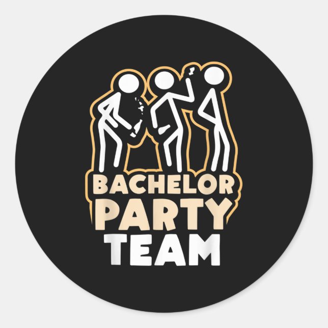 Sticker Rond Équipe de garçon d'honneur pour l'enterrement de v (Devant)