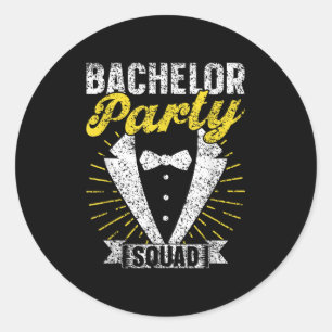 Sticker Rond Équipe de garçons d'honneur de l'équipe de mariée