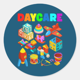 Sticker Rond Équipe de garderie d'enfants