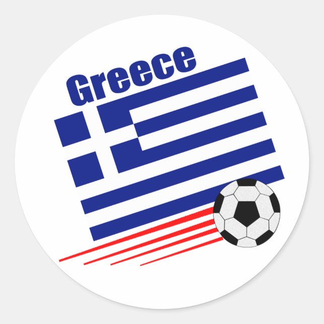Sticker Rond Équipe de Grèce de football (Devant)